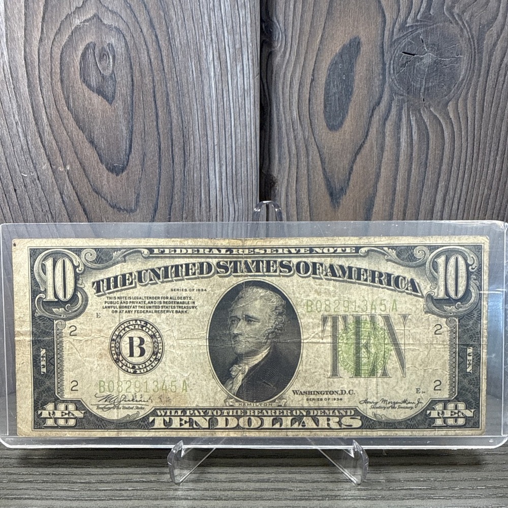 1934 $10 Federal Reserve Note - Alexander Hamilton - New York